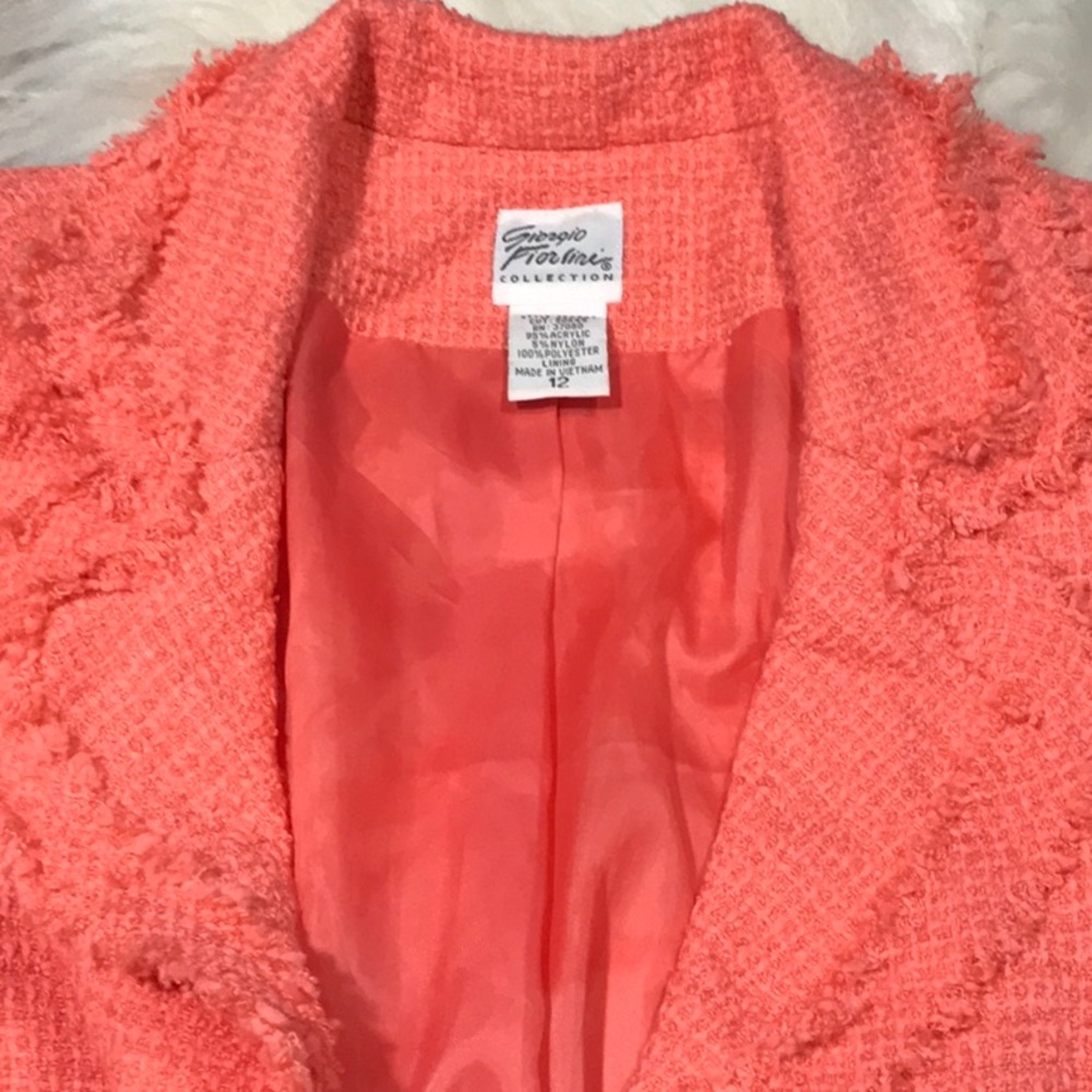 Giorgio Fiorlini textured blazer jacket 1 button closure inside lined pockets - Picture 7 of 8